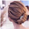 Aneneiceera Petto Rosso Vintage Cristallo Pettine Capelli in Oro Foglia - Barrette Decorativo Copricapo Brillare per Matrimonio Accessori (Blu)