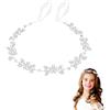 GUIZIYAO Corona di fiori per ragazze, Accessori per Capelli Comunione Bambina, Accessori capelli sposa, Fasce per Capelli per Bambina, accessorio per capelli per feste e prima comunione (C)