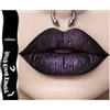 Afflano Rossetto nero e viola glitterato, gotico, altamente pigmentato, a lunga durata, iridescente, impermeabile, per trucco gotico, #10