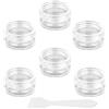 VICZON 6 Pezzi Contenitori da Viaggio per Cosmetici Organizer e 1 Spatole, 5 ml Trasparente, Piccoli Plastica con Tappo per Creme, Polvere e Perline