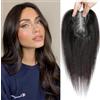 SEA SINGING Topper per capelli veri per donne con corona, parrucche corte, per capelli sottili, 100% veri capelli umani clip in topper per capelli, per donne e capelli umani, topper leggero (2#)