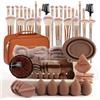 XINYUNXIN Set di 67 pennelli professionali da trucco e kit per la cura della pelle, set completo di strumenti per il trucco con spugne cosmetiche, borsa portaoggetti, fascia per fondotinta, cipria, correttori