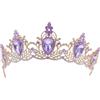 Gatuida Corona viola | Corona barocca vintage per donne e ragazze | Tiara da regina con strass | Accessori per capelli da sposa per Halloween, feste di compleanno, balli di fine anno, cosplay