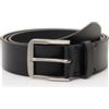 Calvin Klein Cinture da uomo con fibbia piatta classica, 35 mm, LV04D7055G, nero (nero/argento anticato), 110, Nero (Nero/Argento Antico), 110 cm