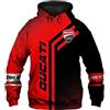 SHMIZZ Felpe con Cappuccio Unisex Pull Over Felpe 3D per Ducati Stampa con Cappuccio Tops Casual Manica Lunga Motociclismo Felpa con Cappuccio Sport con Tasche-C||L