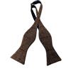 King & Priory Papillon da annodare in tweed marrone a spina di pesce