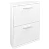 amuéblate online - Scarpiera con 2 porte, mobile per scarpe stretta, modello Alaska, finitura bianca, dimensioni: 73 cm (altezza) x 54 cm (larghezza) x 18 cm (profondità) pratica e funzionale