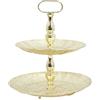 HOME DECO FACTORY, KA0116, Vassoio Decorativo in Metallo Dorato a Due Livelli, Ideale per servire o esporre i Tuoi Oggetti, Design Elegante e Durevole, di Facile Manutenzione, 30x30 cm, Oro