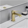FFK Rubinetto per lavabo da bagno in oro spazzolato a cascata Rubinetto da bagno Maniglia singola Un foro Agriturismo RV Bacino Vanità Lavabo Bagno Rubinetto Ottone