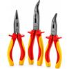 ingdaum Set di pinze a becco lungo INGDAUM VDE con 3 pinze a becco lungo, dritte e angolate a 45° da 170 mm e angolate da 210 mm, isolate fino a 1000 V (versione 4.7)