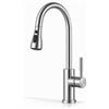 BASIK Rubinetto Lavello Cucina con Doccetta Estraibile - Miscelatore Monocomando in Acciaio Inox, Rotazione 360°, Alta Pressione, Design Moderno