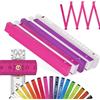 M METRIE Metrie™ BLOCK 52 Metro pieghevole legno 2m - Metro da falegname | Metro a stecche - Rosa, Viola, Bianco - Graduazione Duplex, Made in EU | Faggio & Giunti in acciaio, CE III | Per Artigiani - 5 Pezzi