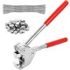 LITZEE Set di pinze per sigillo, 165 mm, con 60 sigilli e filo di piombo, per contatori elettrici, contatore del gas, robusta pinza in plastica di colore rosso, strumento di tenuta professionale con