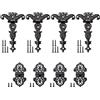 Sxutop 8 Pezzi Cerniere Antiche Nere a T Cerniere Mobili Vintage con Viti Decorative Retrò per Ante Legno Mobili Armadi Porte Portagioie, 2 Modelli