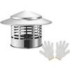 Generic Cappello Camino 6.3 cm 7.5 cm 11 cm, Terminale Camino In Acciaio Inox 304, Cappello Antipioggia Per Tubi Del Forno, Agli Insetti E Agli Uccelli, Facile Da Installare(11cm)