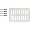 DEMLOU Griglia di Ventilazione Rettangolare in Metallo Bianco RAL 9016 - 23 x 15 cm - Acciaio Zincato - Regolabile Apertura-Chiusura - Diffusore di Calore per Parete e Soffitto con Finitura a Polvere.