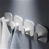 Aikzik Portasciugamani senza foratura, set di 4 portasciugamani da bagno in acciaio inox, gancio adesivo extra forte, gancio autoadesivo per bagno e cucina, bianco