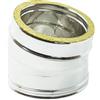 ALLINOX Curva Doppia Parete 15° Coibentata Acciaio INOX Gomito Per Canna Fumaria (DN 150/200)
