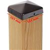 VIVAGARDEA 20x Copripalo a Piramide 101x101 mm - Cappuccio per Pali in Legno 100x100 mm - Acciaio Zincato e Verniciato a Polvere Nero - Protezione Resistente per Recinzioni e Giardino - Con 2 Fori di Fissaggio