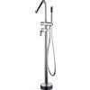 IMEX Miscelatore vasca-doccia a pavimento in ottone e zama cromato con cartuccia ceramica Ø35 mm tubo flessibile PVC e comando a una posizione inclusa scatola di comando modello Belgica Imex-BBEZ044