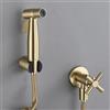XJTNLB Bidet per WC con Rubinetto Oro Spazzolato Doccetta per Bidet Rubinetto Acqua Fredda Maniglia a Croce Bidet Doccetta per Wc