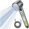 MEKO Soffione doccia con filtro MEKO doccetta ad alta pressione con sistema di filtraggio a 15 strati, tubo da 1,5 m, 3 tipi di getto, soffione per la rimozione del cloro residuo, metallo pesante