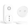 LoraTap Presa Telecomandata con Telecomando, Spina Elettrica con Interruttore Senza Fili 200m Controllo Remoto On/Off per Elettrodomestici, Presa Wireless Italiana 10A 16A, Bianco, 2 Anni di Garanzia