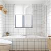 ISOISL Parete doccia per vasca da bagno, 100 x 140 cm, 2 pezzi, pieghevole, con vetro di sicurezza monolocale da 6 mm, colore argento trasparente, con inserto per vasca da bagno