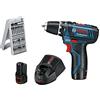 Bosch Professional Bosch GSR 10,8-2-LI drill Senza chiave Nero, Blu 950 g