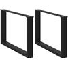 vidaXL Gambe per Tavolino da Caffè a Forma di U 2 pz Nere 70x(42-43) cm Acciaio