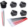 DaierTek 5PCS ON Off Interruttori a bilanciere rotondi SPST 20mm Mini 12 Volt DC Mini interruttore a levetta circolare 12V per auto automobilistiche RV 2 pin