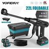 Yofidra Idropulitrice ad alta pressione YOFIDRA 200Bar senza spazzole con secchio, pistola a spruzzo elettrica da giardino per batteria Makita 21V.