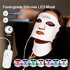 foreverlily Maschera LED in silicone per il viso con collo 7 colori LED Photon Luce rossa Terapia a infrarossi Maschera facciale flessibile Riparazione della pelle Uso wireless