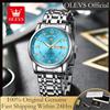 OUPINKE OLEVS 5513 Esclusivo orologio al quarzo originale da uomo Orologio da polso impermeabile con scala romana con diamanti Orologio doppio calendario in acciaio inossidabile