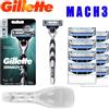 Gillette Rasoio Gillette, rasoio Gillette, rasoio da uomo Gillette Mach3, materiale in acciaio inossidabile, set di rasoi, combinazione di rasoio e lame