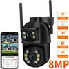 dolob Telecamera Wifi PTZ da 8 MP 4K con doppia lente Doppio schermo AI Rilevazione umana Telecamera IP di sicurezza CCTV esterna wireless