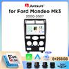 Junsun Autoradio Junsun Wireless CarPlay Android Auto per Ford Mondeo Mk3 (CD132) 2000-2007 con ventola di raffreddamento integrata, navigatore GPS Android, lettore multimediale, WiFi, DSP, RDS, BT, SWC,