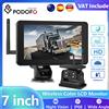 Podofo Monitor per auto HD wireless da 7 pollici con telecamera per retromarcia per visione notturna per camion, autobus, camper, rimorchio, escavatore, sistema BSD 12V-36V