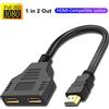 NONE Cavo sdoppiatore compatibile HDMI Adattatore interruttore video Uscita HUB X Box PS3/4 DVD HDTV PC per laptop TV HD 1080P 1 ingresso 2 uscite