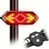NONE Luce Posteriore per Bicicletta con Indicatori di Direzione USB e Telecomando Wireless, Fanale Posteriore MTB e Strada con Clacson, Accessori per Bici