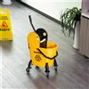 HOMCOM Carrello pulizia HOMCOM PP plastica metallo L44 X B36 X H90 cm-Giallo
