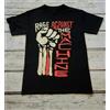 NONE T-shirt unisex Rage Against The Machine Band Hand Up, maglietta da uomo nera casual girocollo in cotone, estiva per uomo e donna