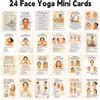 NONE 24 carte da yoga per il viso radiante, carte guida tascabili per il fitness quotidiano del viso, casa, ufficio, centri di porcizi, istruzioni per la salute del viso