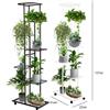 NONE Supporto per Fiori in Ferro 41x22x137cm con Ruote, Scaffale Portapiante a 7 Ripiani, Organizzatore per Vasi, Decorazione Casa e Giardino