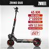 ZWHEEL Monopattino Elettrico ZWHEEL ZRINO DUO con Certificazione DGT, Doppio Motore 2*1000W, Potenza Massima, Pneumatici Tubeless da 10 Pollici, Autonomia Fino a 45km, Pieghevole per Adulti