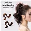 2 Nuove eleganti forcine curve da donna con coda di cavallo alta, progettate per la parte posteriore della testa