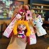 Bandai Portachiavi Anime Sailor Moon Cartoon Cute Cat Figure Portachiavi Mars Jupiter Mercury Zaino Portachiavi per auto Regali di Natale