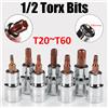 NONE Set di Bussole Torx da 1/2 Pollice, Robuste Bussole Torx Professionali, Kit di Utensili Metrici da 1/2 Pollice, Set di Bussole a Impatto Durevoli