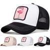 NONE Cappellini da Baseball Unisex con Ricamo a Rete e Patch di Fenicottero, Cappelli Casual Regolabili per Primavera ed Estate, Protezione Solare per Esterni