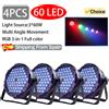 CHEGIT 4 Pezzi Fari Par LED 60 LED RGB Professionali per DJ, Feste e Discoteche, Luci Sceniche per Atmosfera DMX512, Fari per Pubblico Attivabili dal Suono